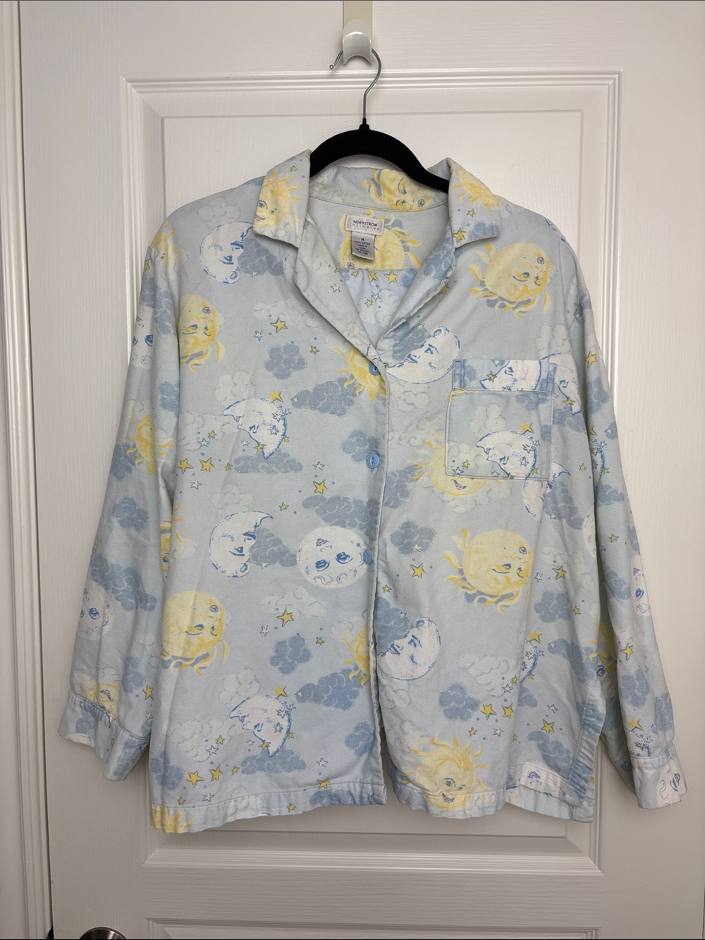 Nordstrom Blue Moon & Sun Pattern Flannel Pajama set